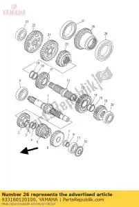 yamaha 933160120100 brg, r-b 16012 95mm 276g nt - Il fondo