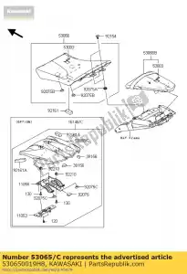 Kawasaki 530650019H8 cover seat,ebony - Bottom side