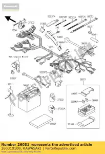 Kawasaki 260310108 cablaggio, principale - Il fondo