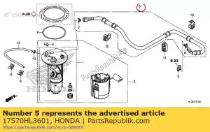 honda 17570HL3601 comp. mangueira, alimentação de combustível - Lado inferior