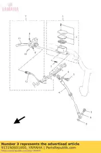 yamaha 9131N0601600 tornillo - Lado inferior