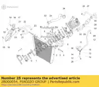 2B000054, Piaggio Group, Tubo refrigerador aprilia  caponord zd4vk000, zd4vka, zd4vk001, zd4vka01 zd4vkb000, zd4vkb001, zd4vkb003, zd4vkb00x, zd4vkb009 zd4vku00 1200 2013 2014 2015 2016 2017, Novo