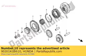 Honda 90201KGB610 porca, trava, 16 mm - Lado inferior