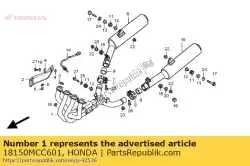 Ici, vous pouvez commander le tuyau comp., exh. Auprès de Honda , avec le numéro de pièce 18150MCC601: