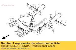 Honda 18150MCC601 tuyau comp., exh. - La partie au fond
