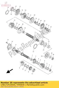 yamaha 14B172410000 ingranaggio, 4a ruota - Il fondo