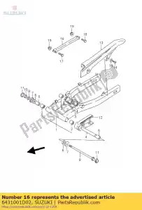 Suzuki 6431001D02 link, rr koppel - Onderkant