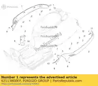 62113800EP, Piaggio Group, Cubierta lateral derecha     , Nuevo
