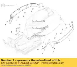 Here you can order the right side cover from Piaggio Group, with part number 62113800EP: