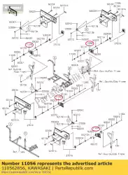 Here you can order the 01 bracket,door guard from Kawasaki, with part number 110562856: