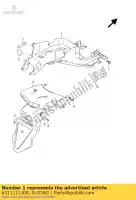 6311111J00, Suzuki, spatbord, achteraan suzuki dl vstrom aue a dl650a v strom 650 , Nieuw