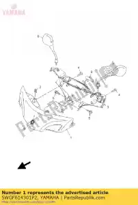 yamaha 5WGF614301P2 coperchio, manubrio superiore 1 - Il fondo