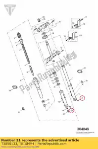 triumph T3050133 parafuso de cabeça - Lado inferior