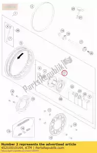 ktm 45210010144 achterwielnaaf cpl. 50sx 2015 - Onderkant
