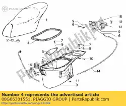 Here you can order the helmet box rubber seal protect from Piaggio Group, with part number 00G06301551: