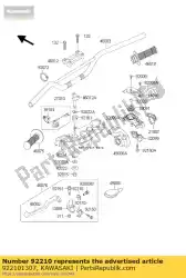 Qui puoi ordinare dado, blocco regolazione cavo kx125-l4 da Kawasaki , con numero parte 922101307: