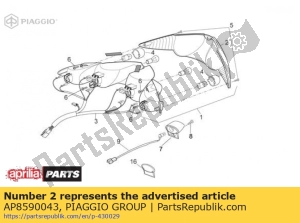 aprilia AP8590043 achterlicht lens - Onderkant