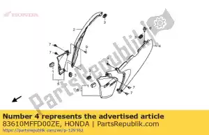 Honda 83610MFFD00ZE capa, l. lado * nha65p * (nha65p pérola concours preto) - Lado inferior