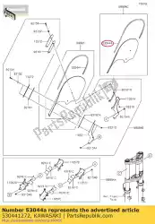 Here you can order the trim,windshield,short from Kawasaki, with part number 530441272: