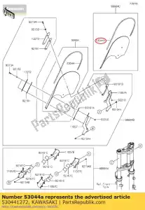 Kawasaki 530441272 trim,windshield,short - Bottom side