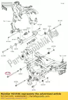 921541505, Kawasaki, bullone, flangiato, 10x237 kawasaki kle versys e f 650 abs kle650 650l lams , Nuovo