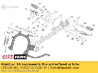 CM220102, Piaggio Group, Soporte del reposapiés derecho aprilia  scarabeo 50 100 2006 2007 2008 2009 2010 2014, Nuevo