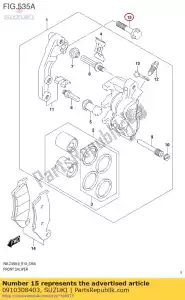 Suzuki 0910308403 bolt,front cali - Bottom side