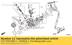 Qui puoi ordinare set leva, r. Maniglia da Honda , con numero parte 53170K28911: