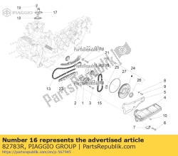 Aprilia 82783R, Oil pump control pinion, OEM: Aprilia 82783R