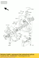 5100116776Z, Kawasaki, tanque-comp-combustível, f.blac kx100-d2 kawasaki kx 85 2001 2002 2003 2005 2006 2007 2008 2009 2010 2011 2012 2013, Novo