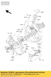 Aquí puede pedir depósito de combustible, f. Blac kx100-d2 de Kawasaki , con el número de pieza 5100116776Z: