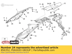 Aprilia 856352, Achterste kuip sticker, OEM: Aprilia 856352