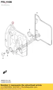 Suzuki 1117005H00 cover comp, cyli - La partie au fond