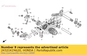 Honda 24321KZ4620 palanca de cambios, tambor - Lado inferior