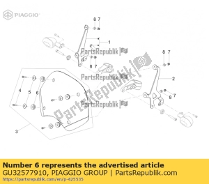 aprilia GU32577910 distanziale in gomma 10x25 - Lato superiore