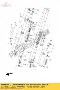 yamaha 1C323111L100 perno, tapa - Lado inferior