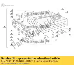 Aquí puede pedir plataforma de Piaggio Group , con el número de pieza 6127605: