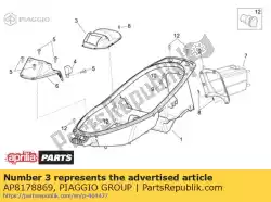 Ici, vous pouvez commander le couverture auprès de Piaggio Group , avec le numéro de pièce AP8178869: