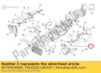 89704600BM, Piaggio Group, Carenatura posteriore, bianca aprilia shiver zd4rag00 750 2010 2011 2012 2013 2014 2015 2016, Nuovo