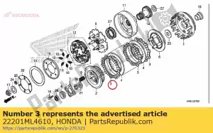 Honda 22201ML4610 disco a, fricção da embreagem - Lado inferior