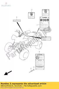 Suzuki 6833245GC0 label, bandeninfo - Onderkant