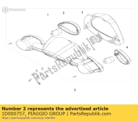 1D000757, Aprilia, lentille de clignotant droit, Nouveau