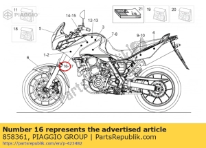 aprilia 858361 rh onderste sticker - Onderkant