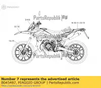 B045487, Piaggio Group, décalcomanie de garde-boue avant gauche derbi senda zdpka 125 2013 2016, Nouveau