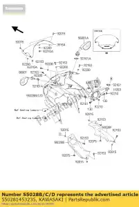 Kawasaki 550281453235 cowling,upp,c.t.blue - Bottom side