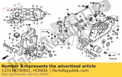 Aqui você pode pedir o rolamento c, virabrequim r. Em Honda , com o número da peça 13314KTW901: