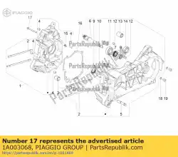 Ici, vous pouvez commander le vis à collerette m6x35 auprès de Piaggio Group , avec le numéro de pièce 1A003068: