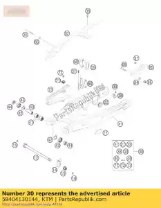 ktm 58404130144 bras oscillant cpl. sm 05 - La partie au fond