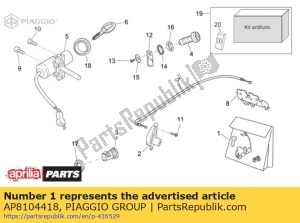 aprilia AP8104418 lock hardware kit - Bottom side