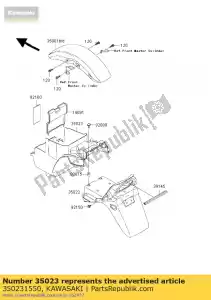 Kawasaki 350231550 fender-rear,fr - Bottom side